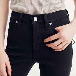 MADEWELL 9INCH HIGH RISE WASHED BLACK SKINNY JEANS